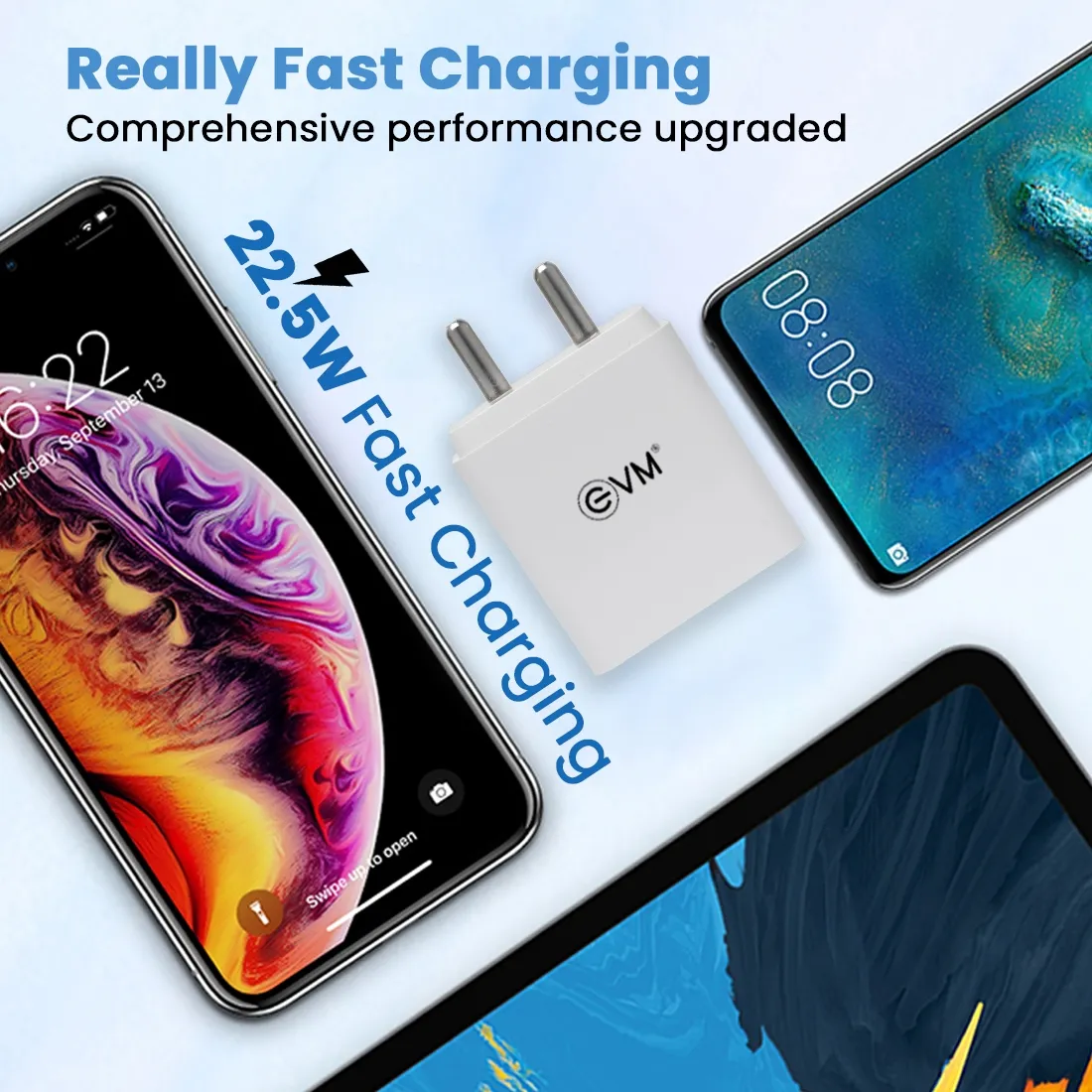 EVM Mobile Charger with TYPE-C Cable QC 3.0  (USB to Type-C) 22.5W view 4